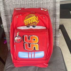 Lightning McQueen kids luggage Rolling Wheels Used